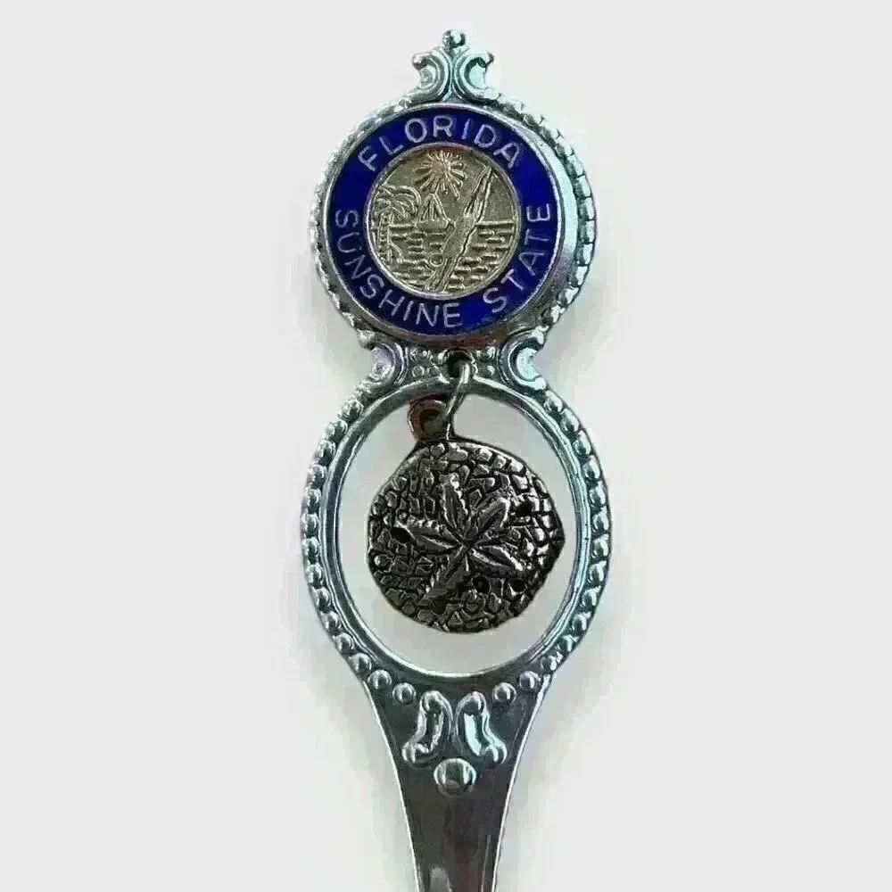 *5 for $15* Florida Sunshine State Sand Dollar Souvenir Spoon - Picture 2 of 5